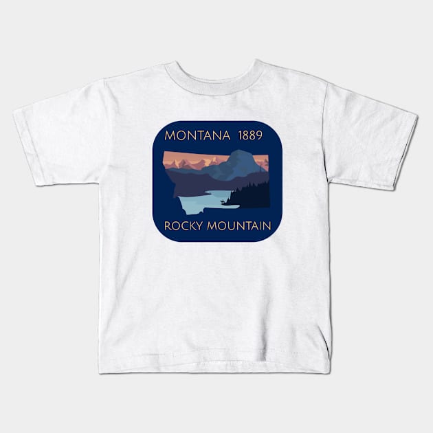 Montana-Rocky Mountain Kids T-Shirt by DiscoverNow